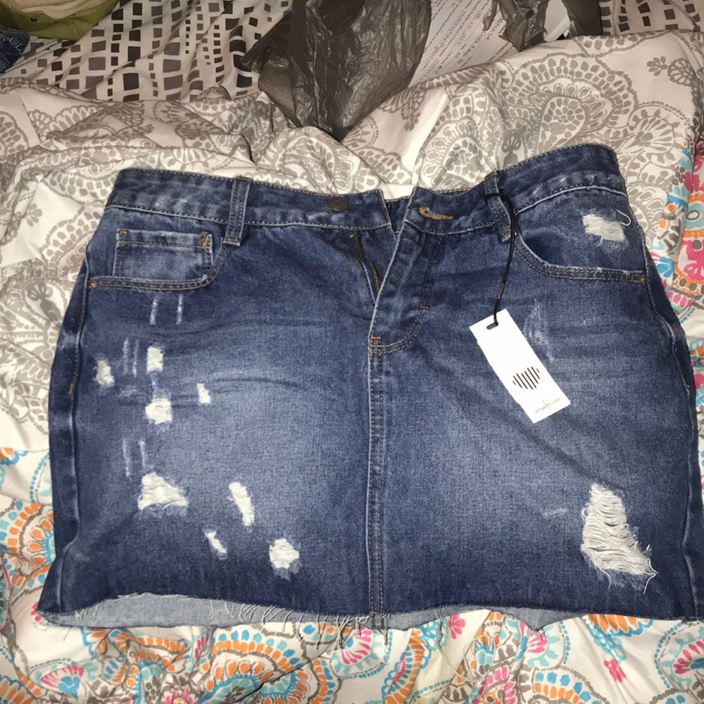 Denim mini skirt